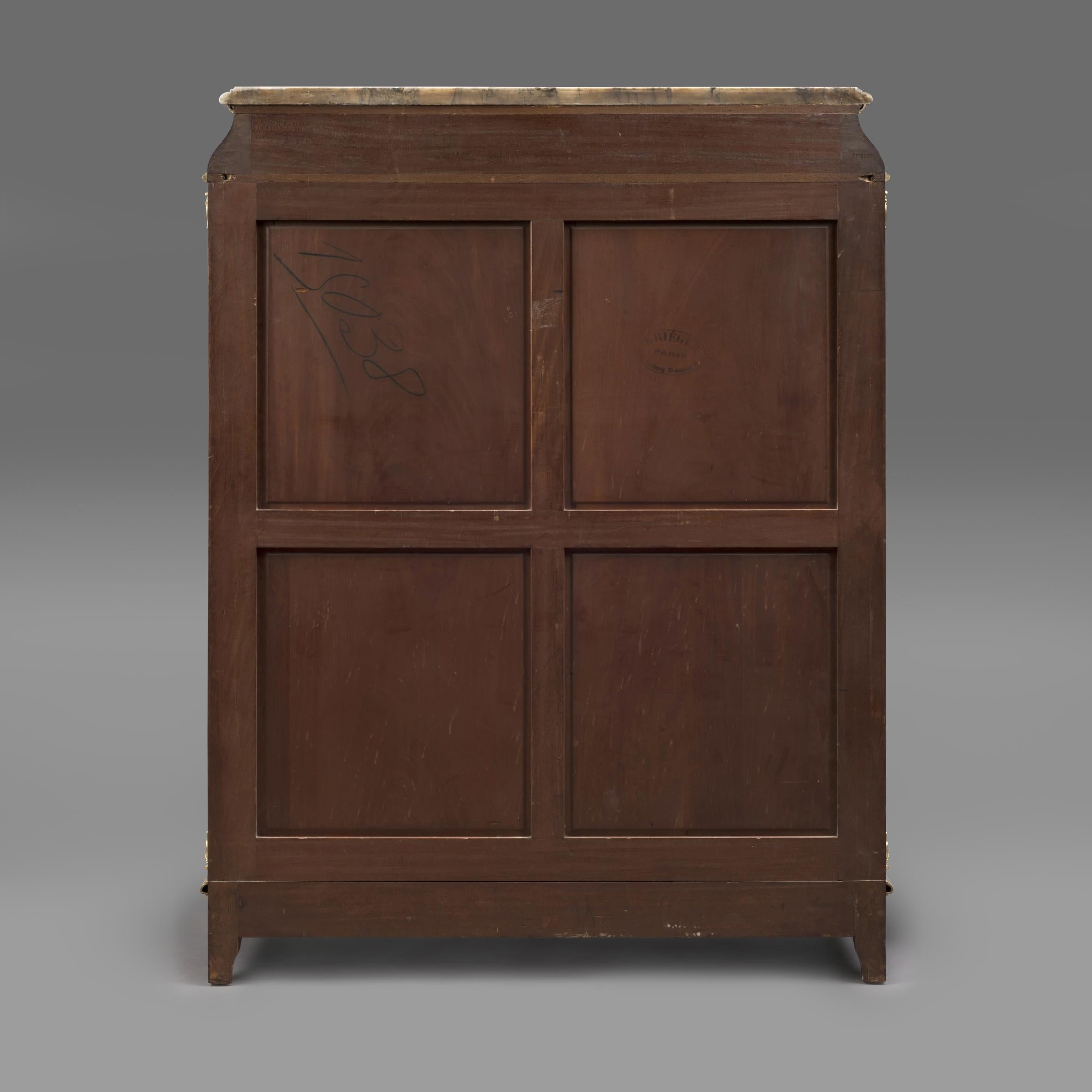 Vernis Martin Mounted Parquetry Side Cabinet by Maison Krieger, French For Sale 1