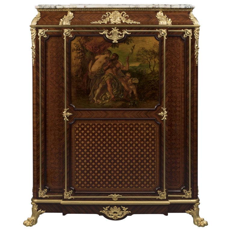 Vernis Martin Mounted Parquetry Side Cabinet by Maison Krieger, French For  Sale at 1stDibs
