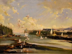 Oil Painting by Vernon De Beauvoir Ward "The Cobb, Lyme Regis"