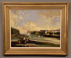 Oil Painting by Vernon De Beauvoir Ward "The Cobb, Lyme Regis"