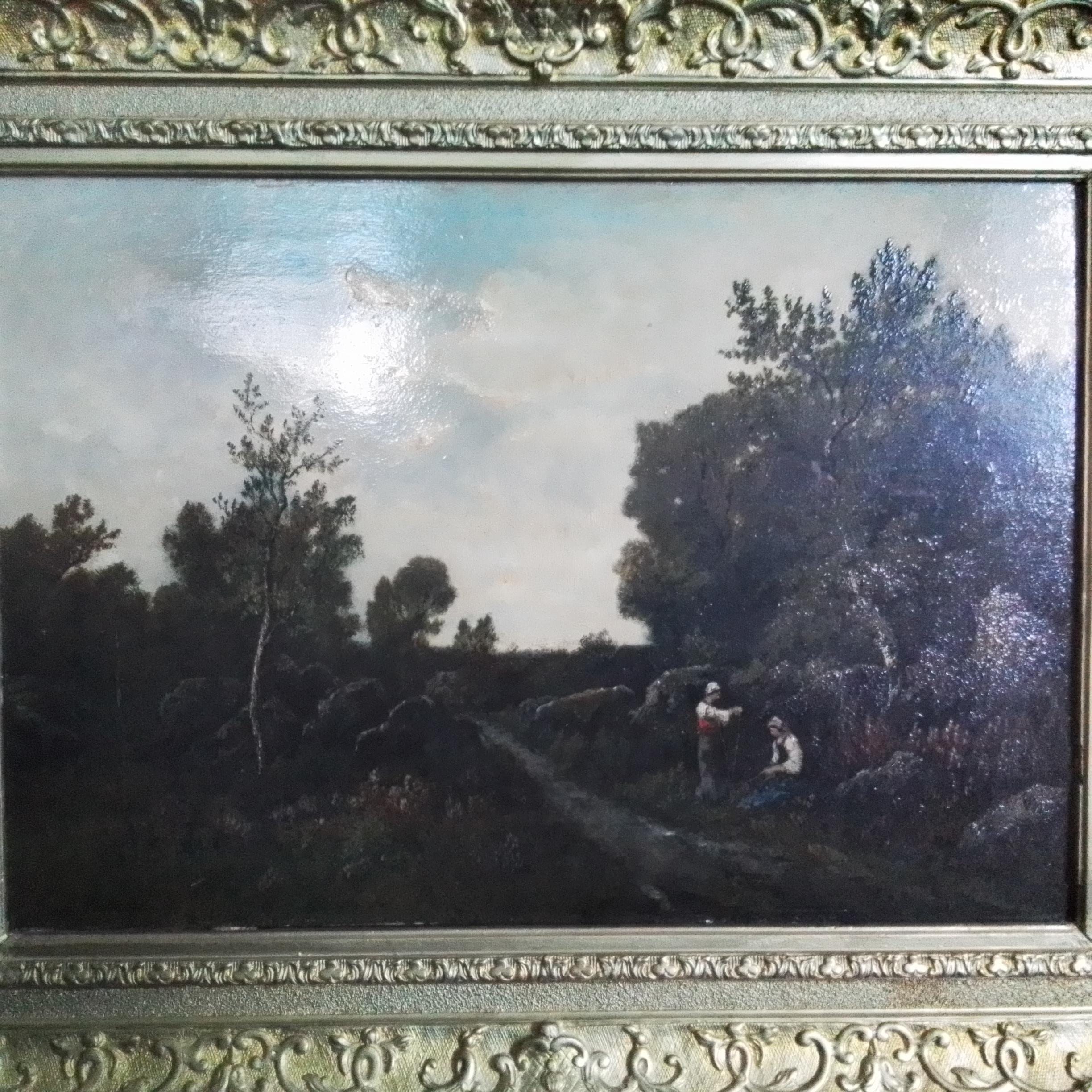 Paesaggio nella foresta di Fontainebleau - Painting di Vernon Paul