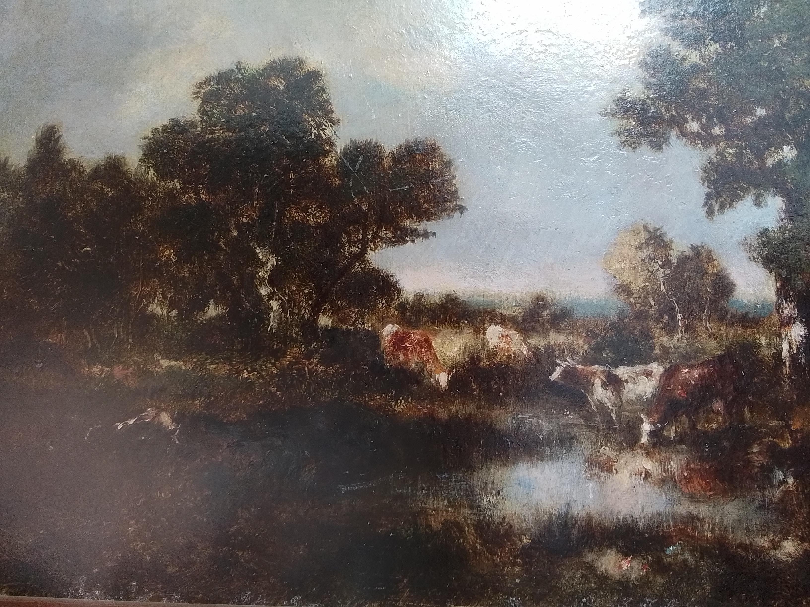Shepherdess in the Fontainebleau forest. Barbizon. O/P Signed LR For Sale 3
