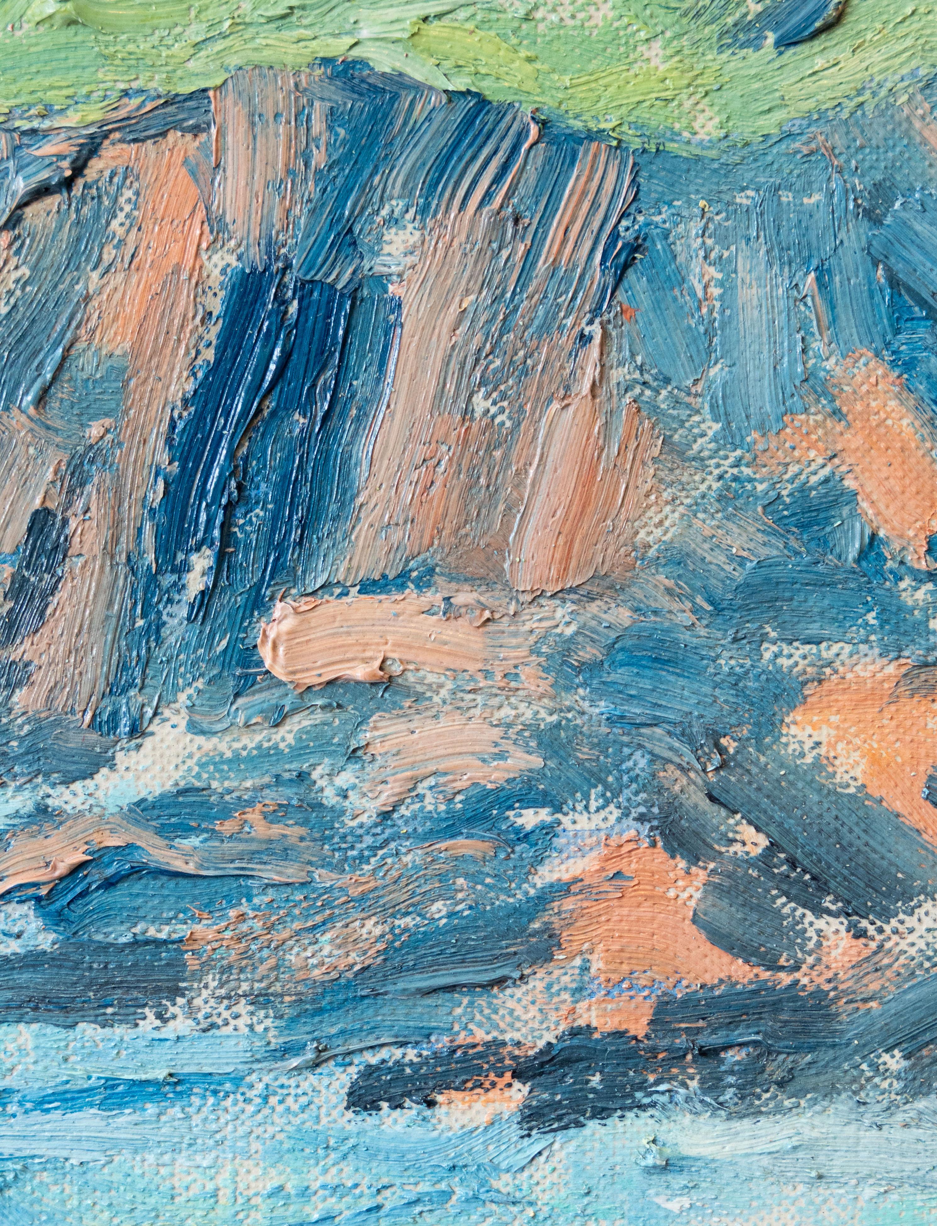 Sonnenaufgang bei Land's End (Grau), Landscape Painting, von Vernon Southward