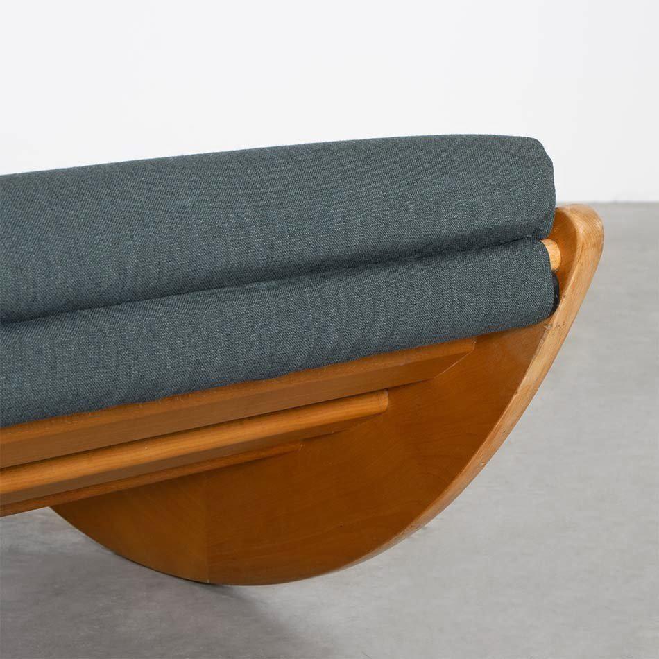 Late 20th Century Vernor Panton Relaxer Rocking Chair in New Green Wool and Wood for Rosenthal