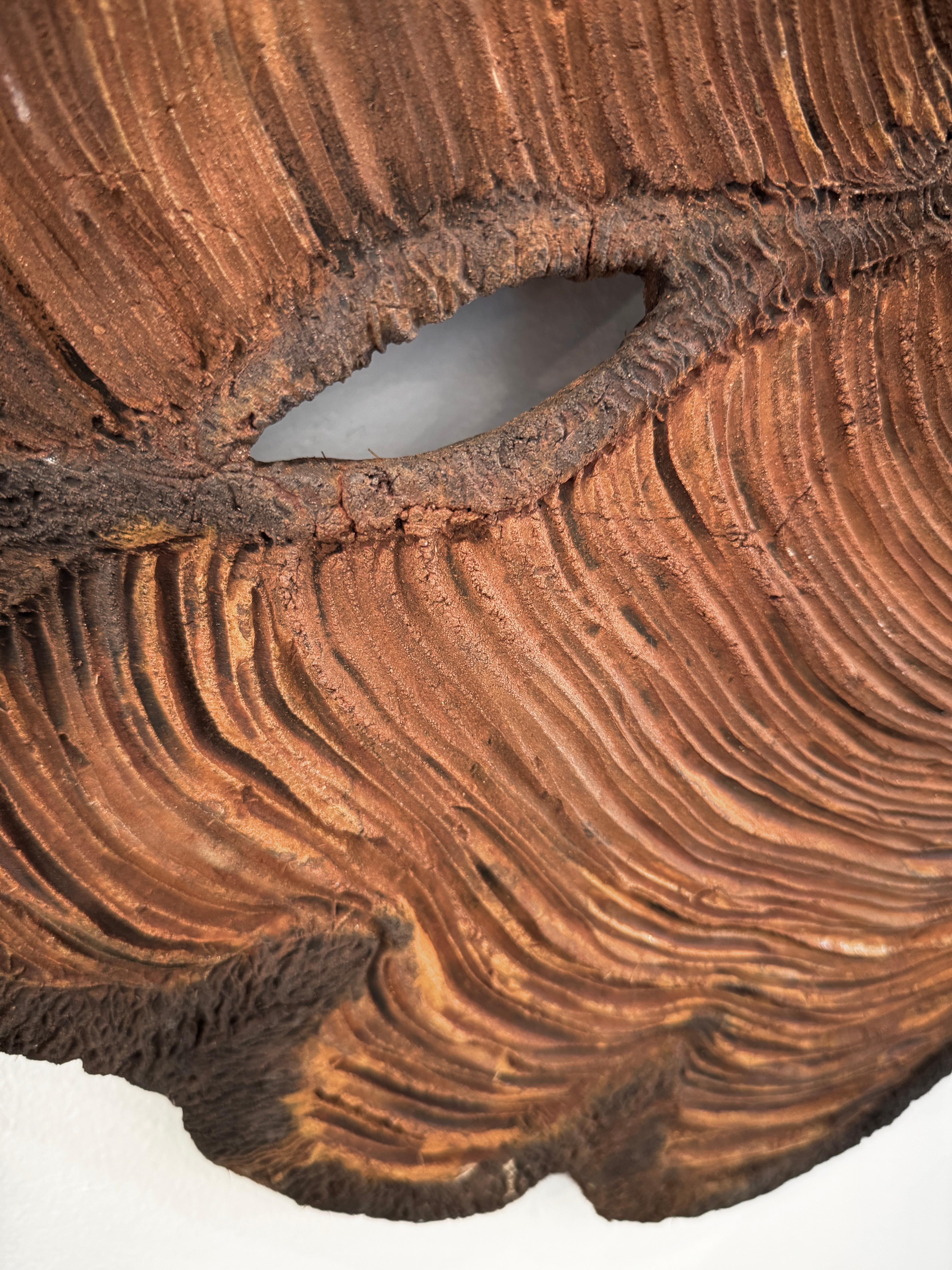 3 Dimensional Concrete wall sculpture, Tree Rings, 2020 - Brown Abstract Sculpture by Vero Reato