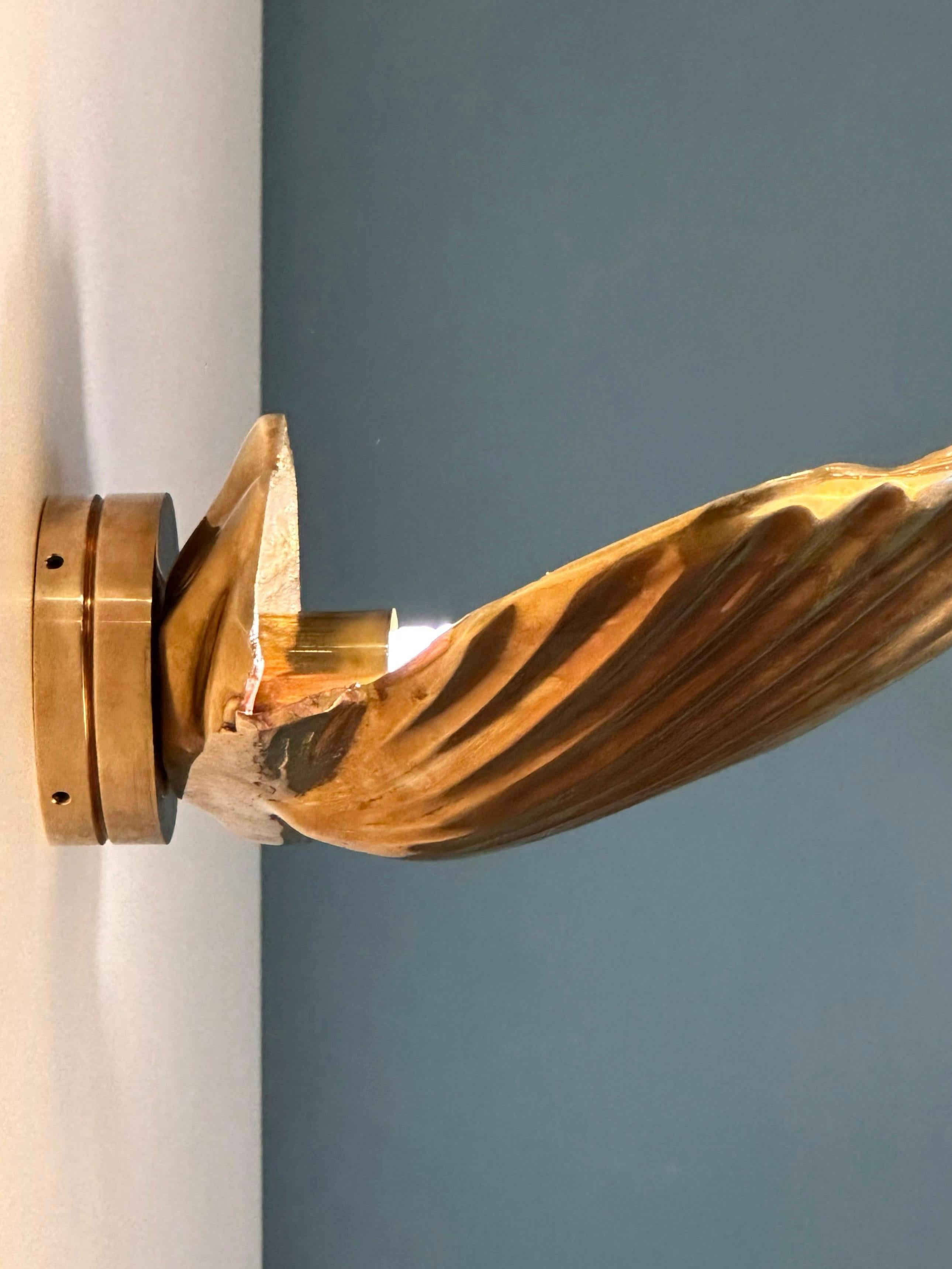 Veroia Skulpturaler Wandleuchter aus Messingguss (Gegossen) im Angebot