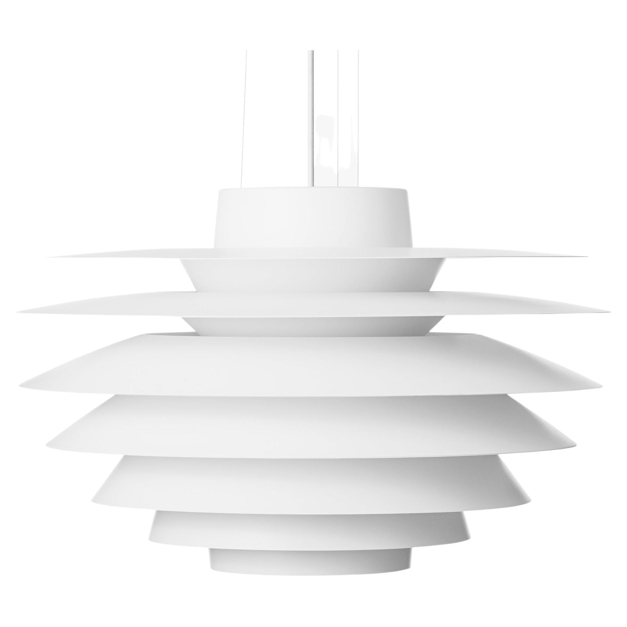 'Verona' 175 White Pendant Lamp by S. Middelboe for Lyfa 'New Edition' For Sale