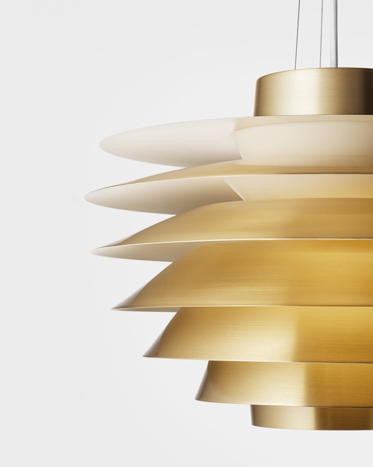 Scandinavian Modern 'Verona' 720 Brass Pendant Lamp by S. Middelboe for Lyfa 'New Edition' For Sale