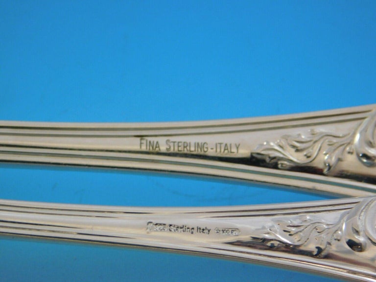 Verona by Fortunoff Italy Sterling Silver Flatware Set 12 Service Dinner 86 Pcs For Sale at 1stDibs