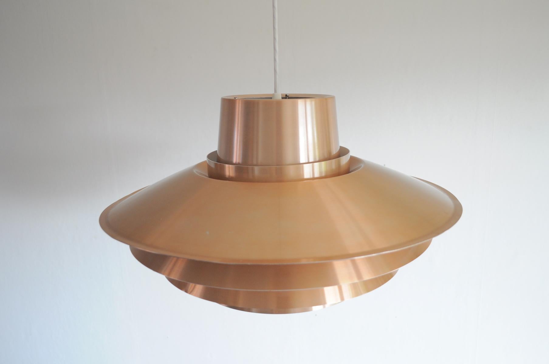 Verona Copper Pendant by Sven Middelboe for Nordisk Solar, 1970s In Good Condition In Vordingborg, DK