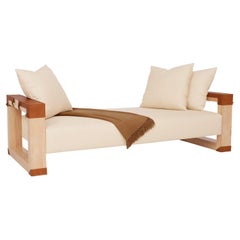 Daybed Sofa Lounge Seating with Leather Armrest Details by Vivian Carbonell