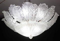 Verona, Large Size Murano Clear trasparent Vintage Glass Ceiling Light, 1970s