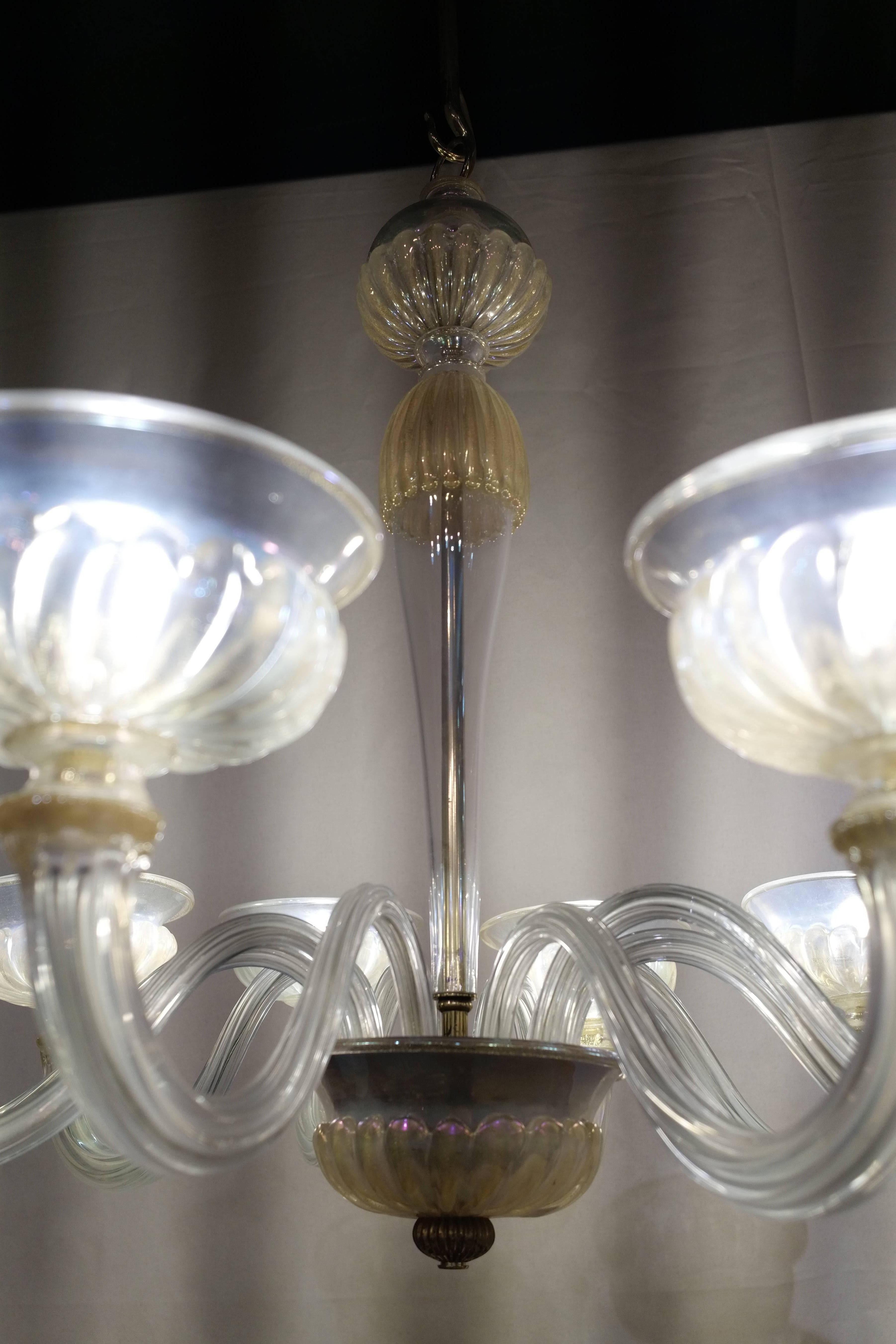 Maison Veronese Chandelier Attributed to André Arbus, Opaline Glass, circa 1940 For Sale 2