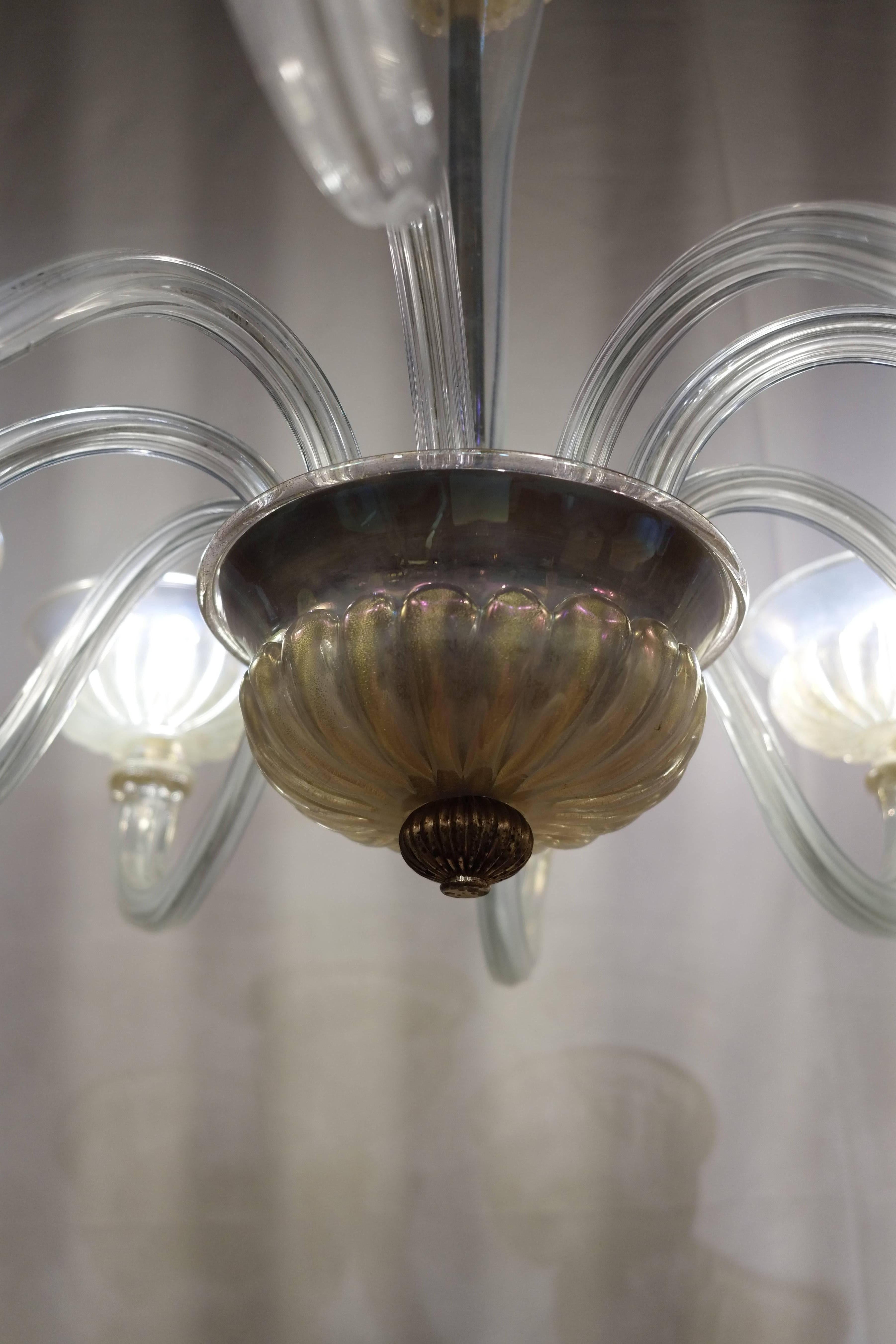 Maison Veronese Chandelier Attributed to André Arbus, Opaline Glass, circa 1940 For Sale 3