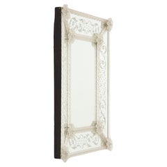 Retro Veronese French Mirror with Etching and Twisted Frame