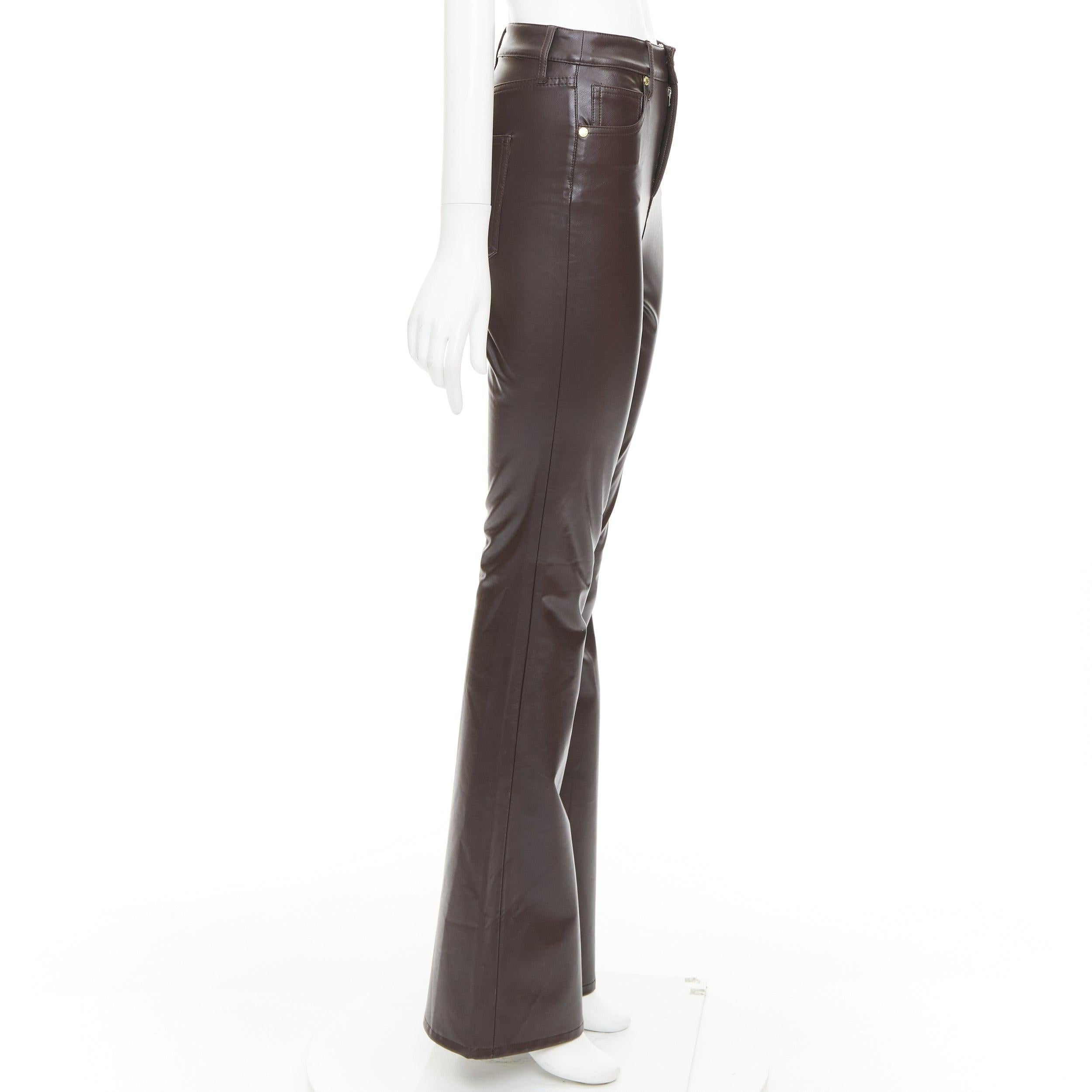 VERONICA BEARD Beverley Skinny Flare High Rise pantalon en faux cuir marron 24