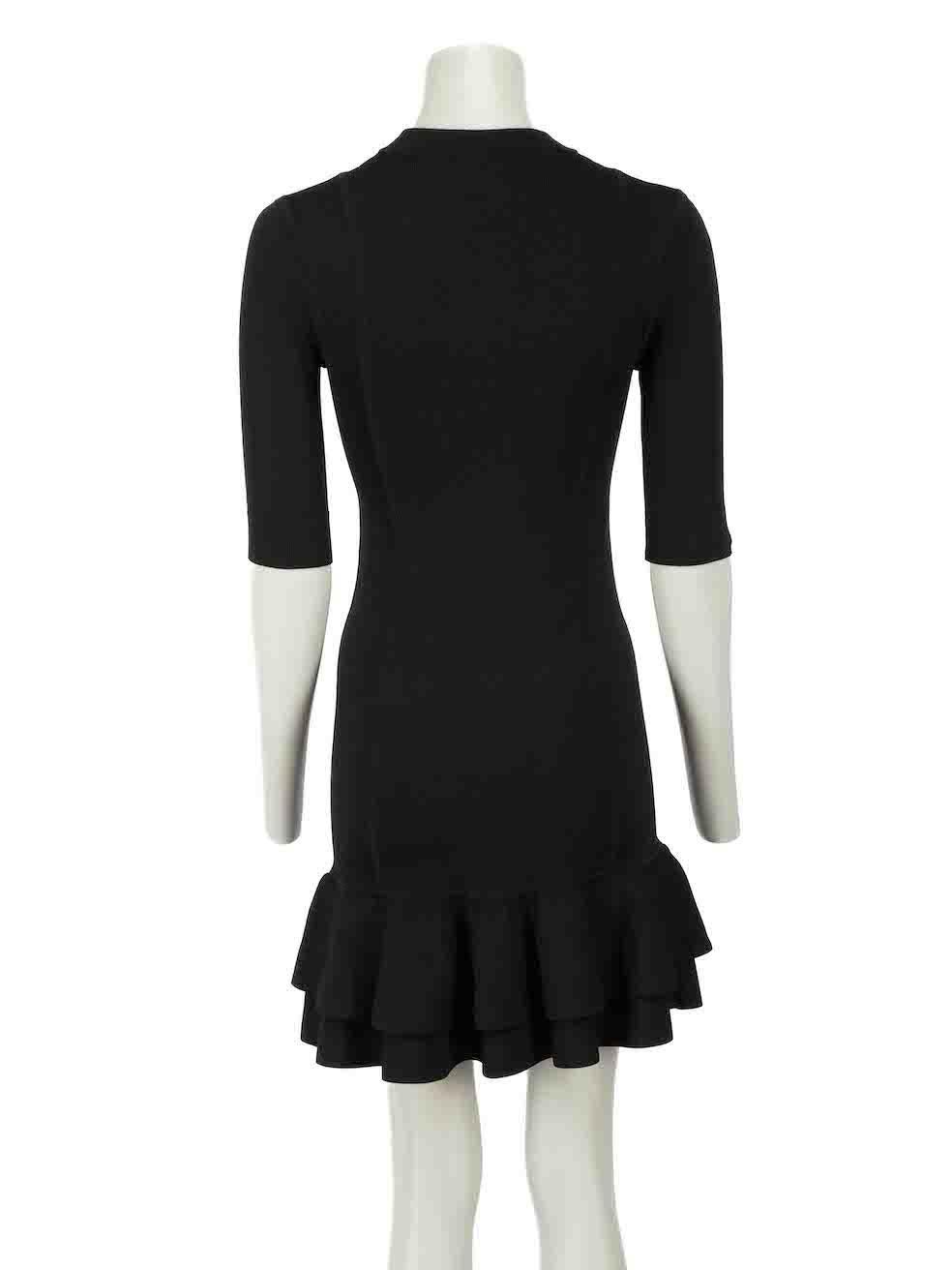 Veronica Beard Black Tiered Accent Bodycon Dress Size XS In Excellent Condition In London, GB