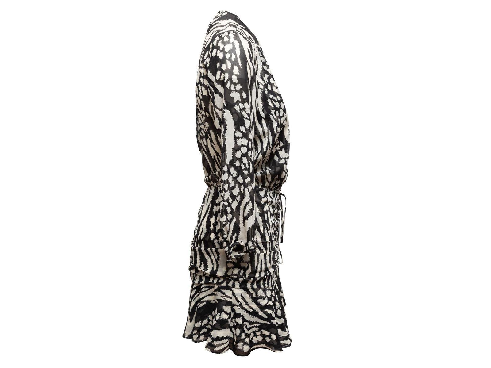 Women's Veronica Beard Black & White Printed Wrap Dress