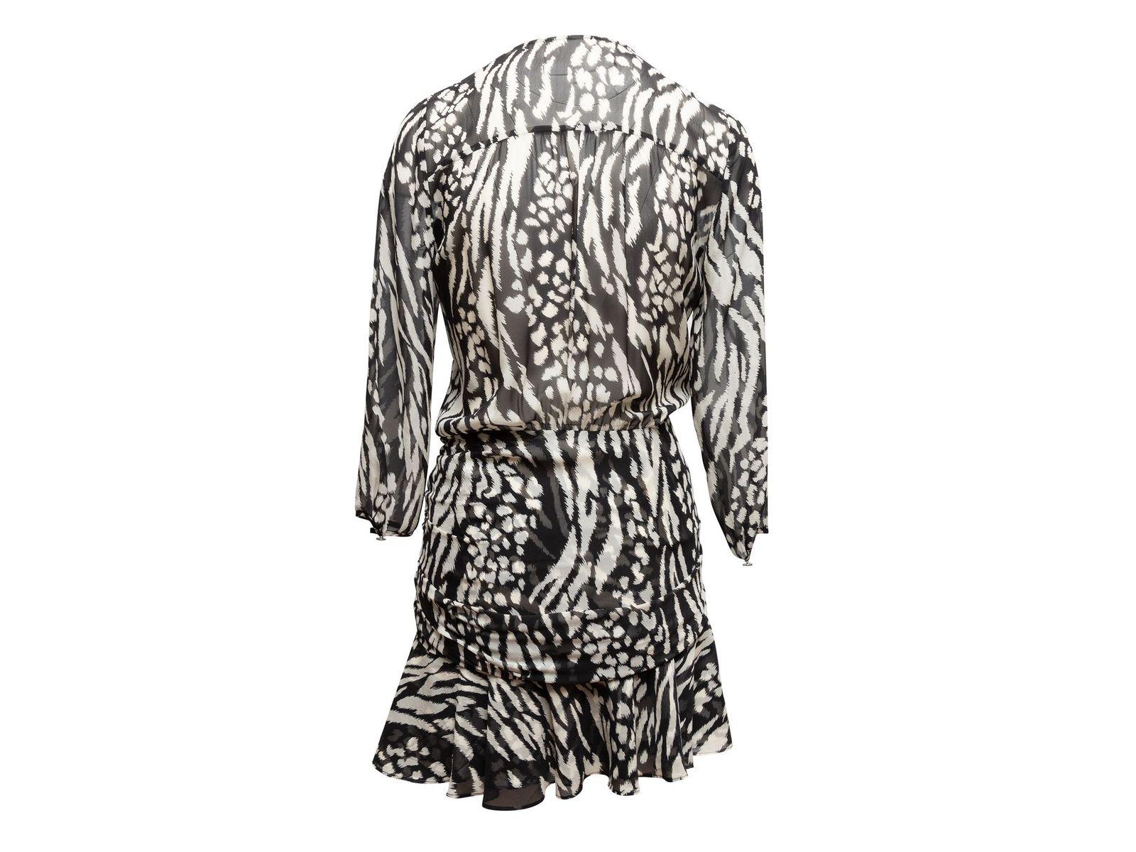 Veronica Beard Black & White Printed Wrap Dress 1