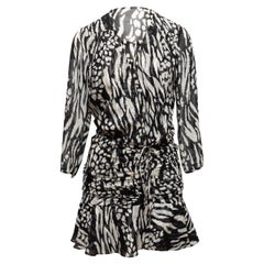 Veronica Beard Black & White Printed Wrap Dress