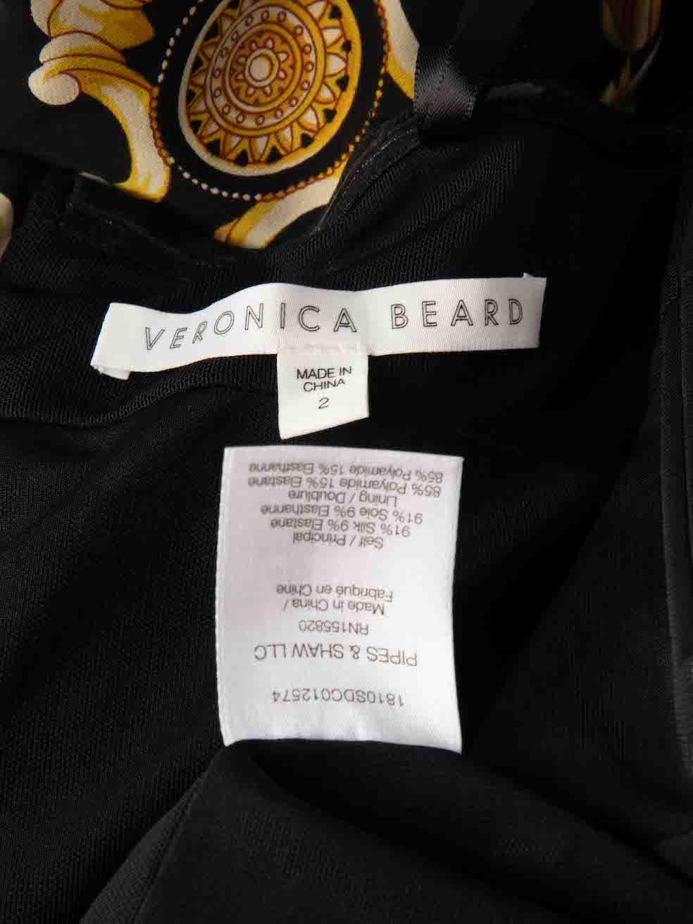 Women's Veronica Beard Black & Yellow Silk Strapless Dress Size XS For Sale