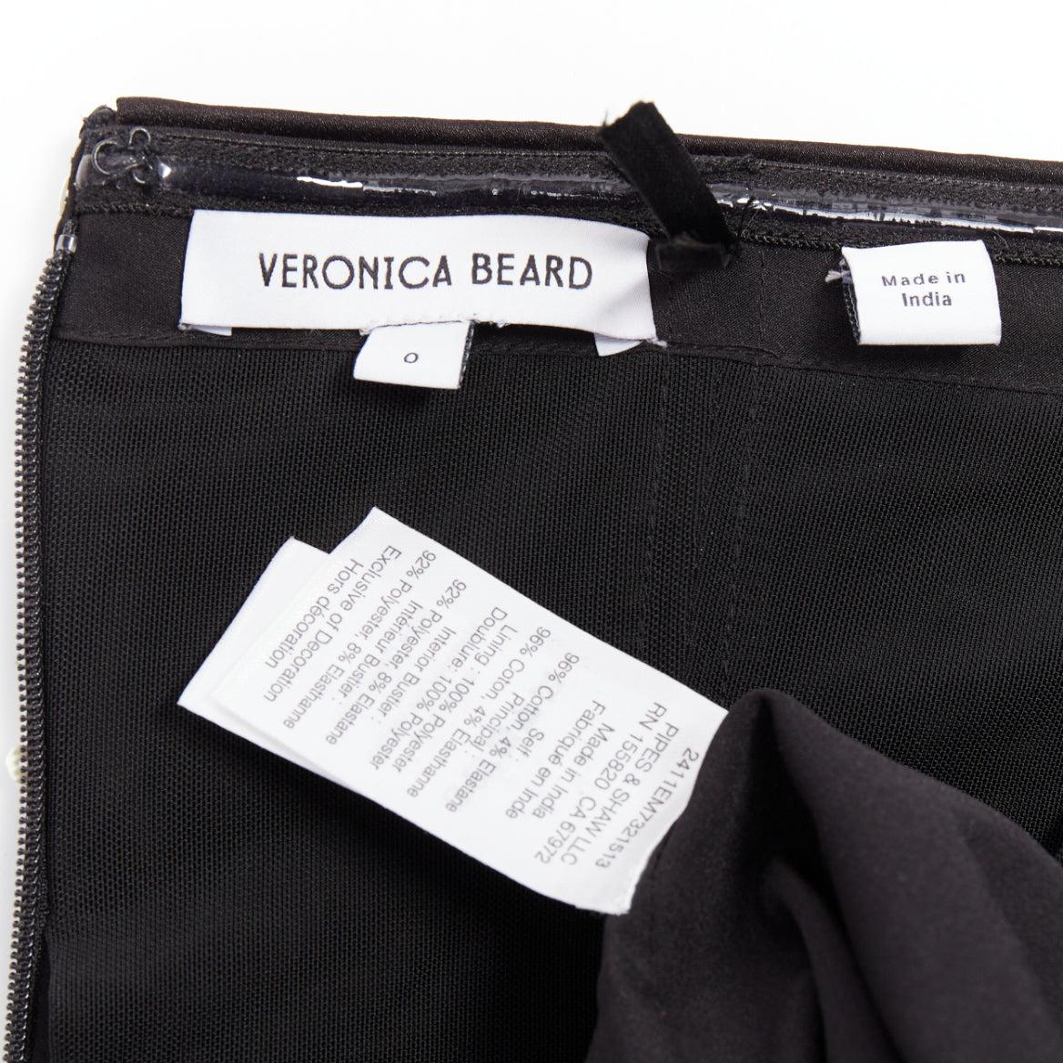 VERONICA BEARD Calas Robe corsetée sans bretelles à rayures noires et blanches et à paillettes US0 XS en vente 3
