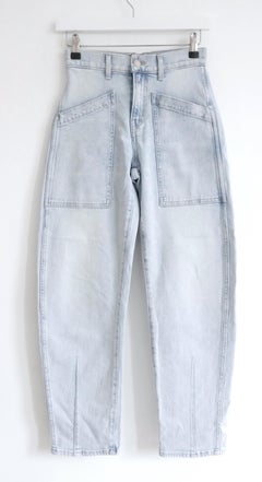 Veronica Beard Charlie Barrel Leg Light Wash Jeans £275 Neu Sz 23