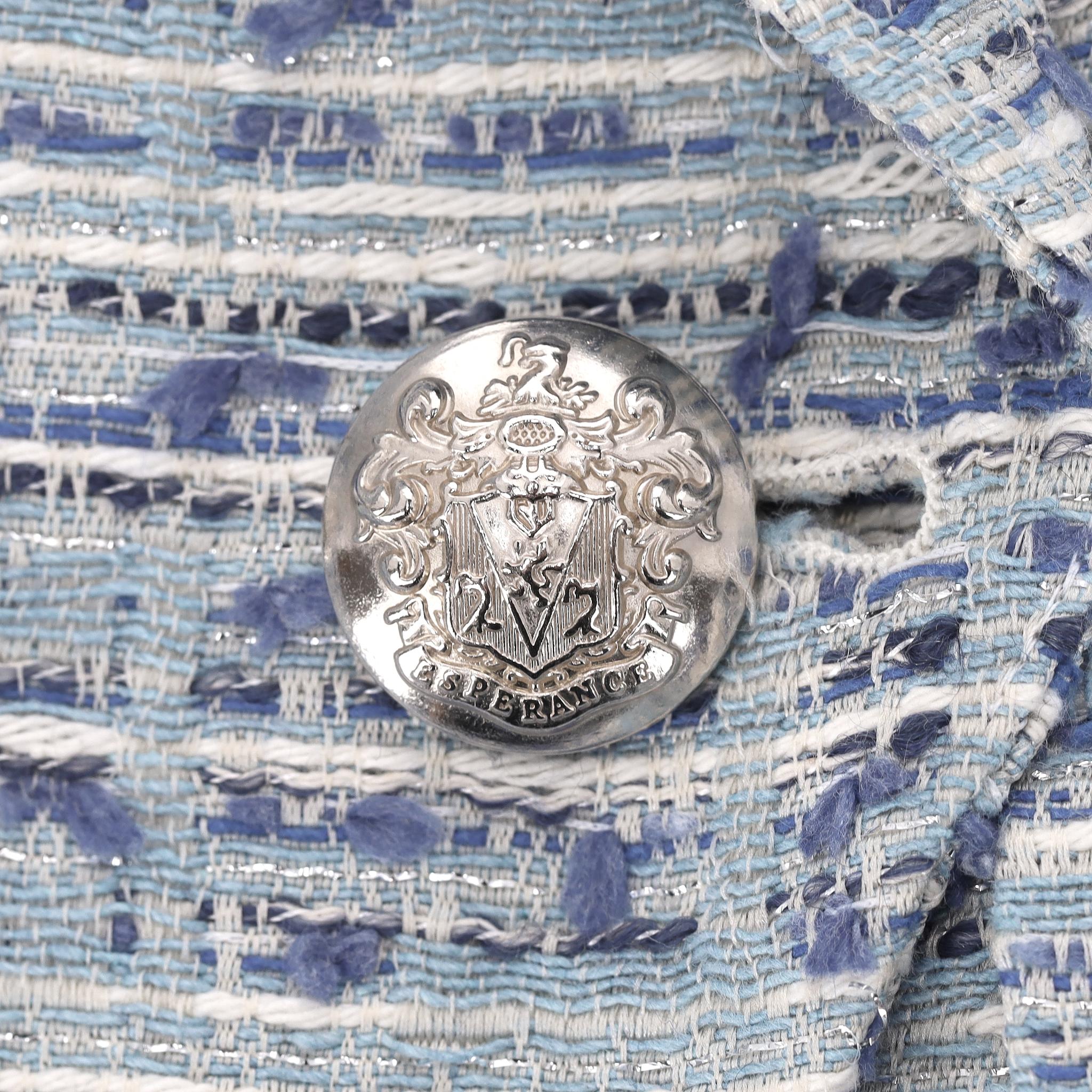 De las mujeres Chaqueta de tweed bouclé metalizado con doble botonadura Veronica Beard en venta