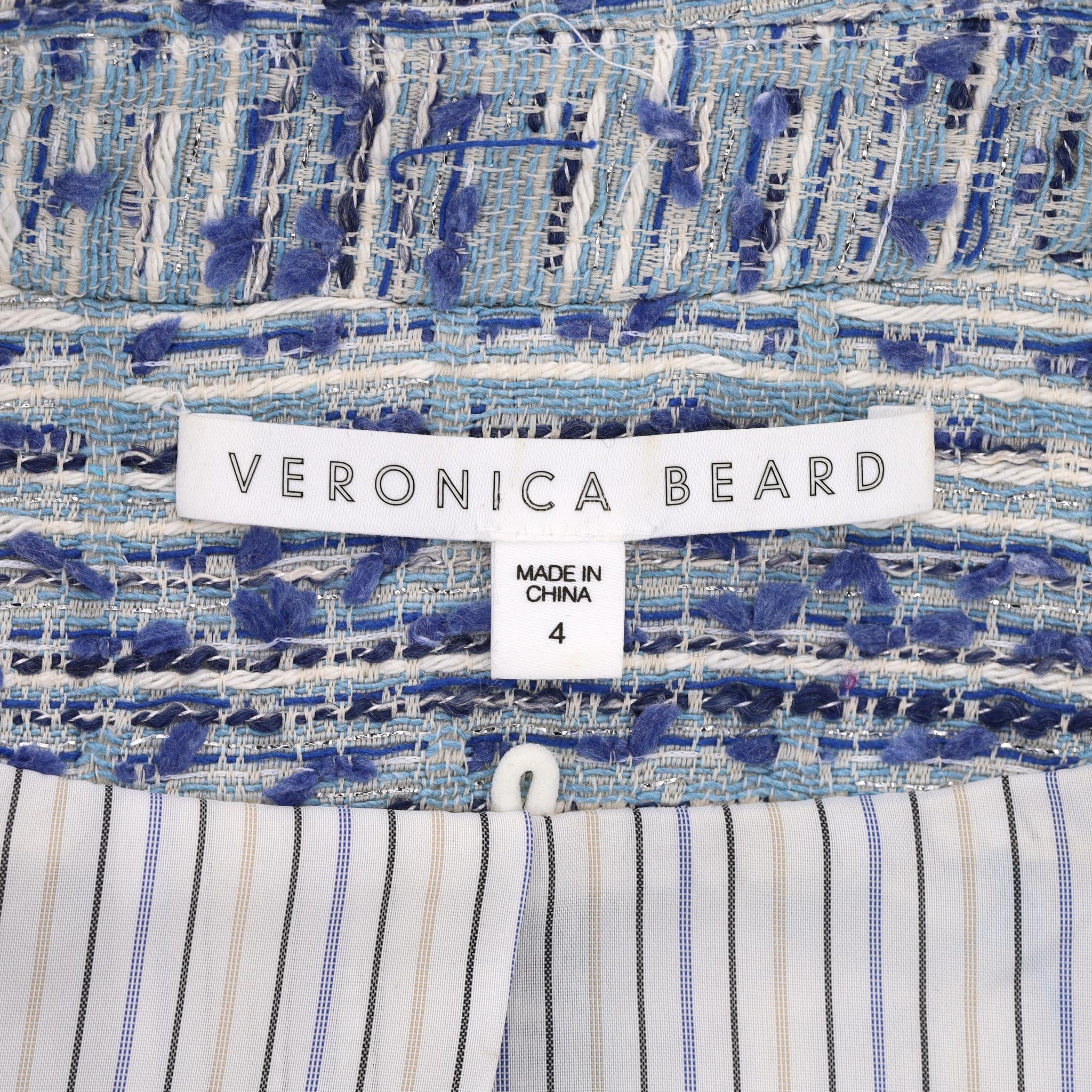 Chaqueta de tweed bouclé metalizado con doble botonadura Veronica Beard en venta 1