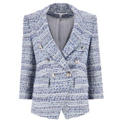 Chaqueta de tweed bouclé metalizado con doble botonadura Veronica Beard