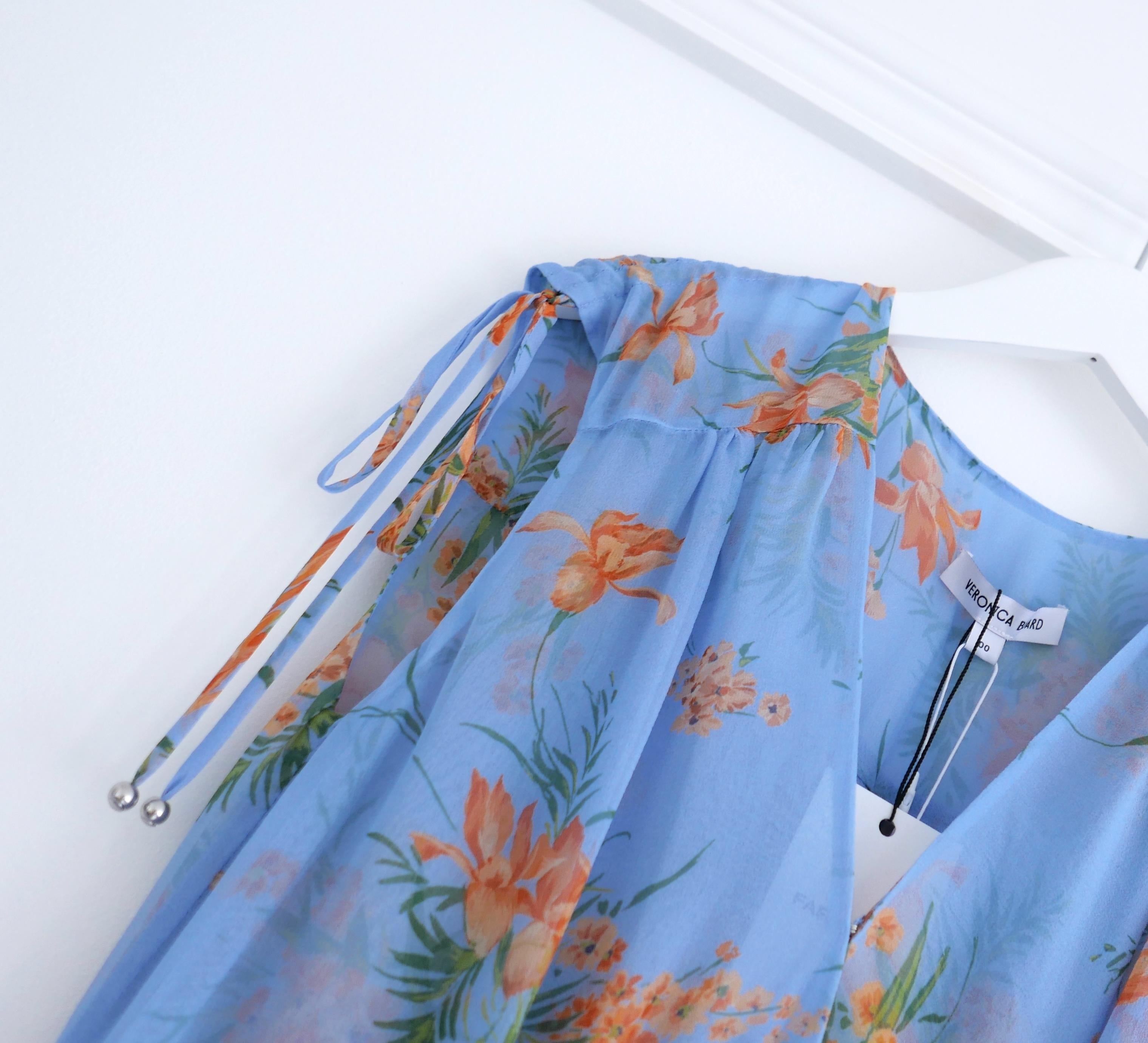 De las mujeres Veronica Beard Vestido Dovima Azul Oasis Estampado Floral en venta