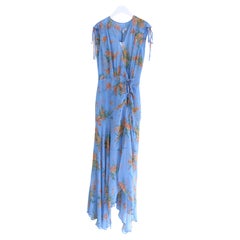 Veronica Beard Dovima Dress Blue Oasis Floral Print