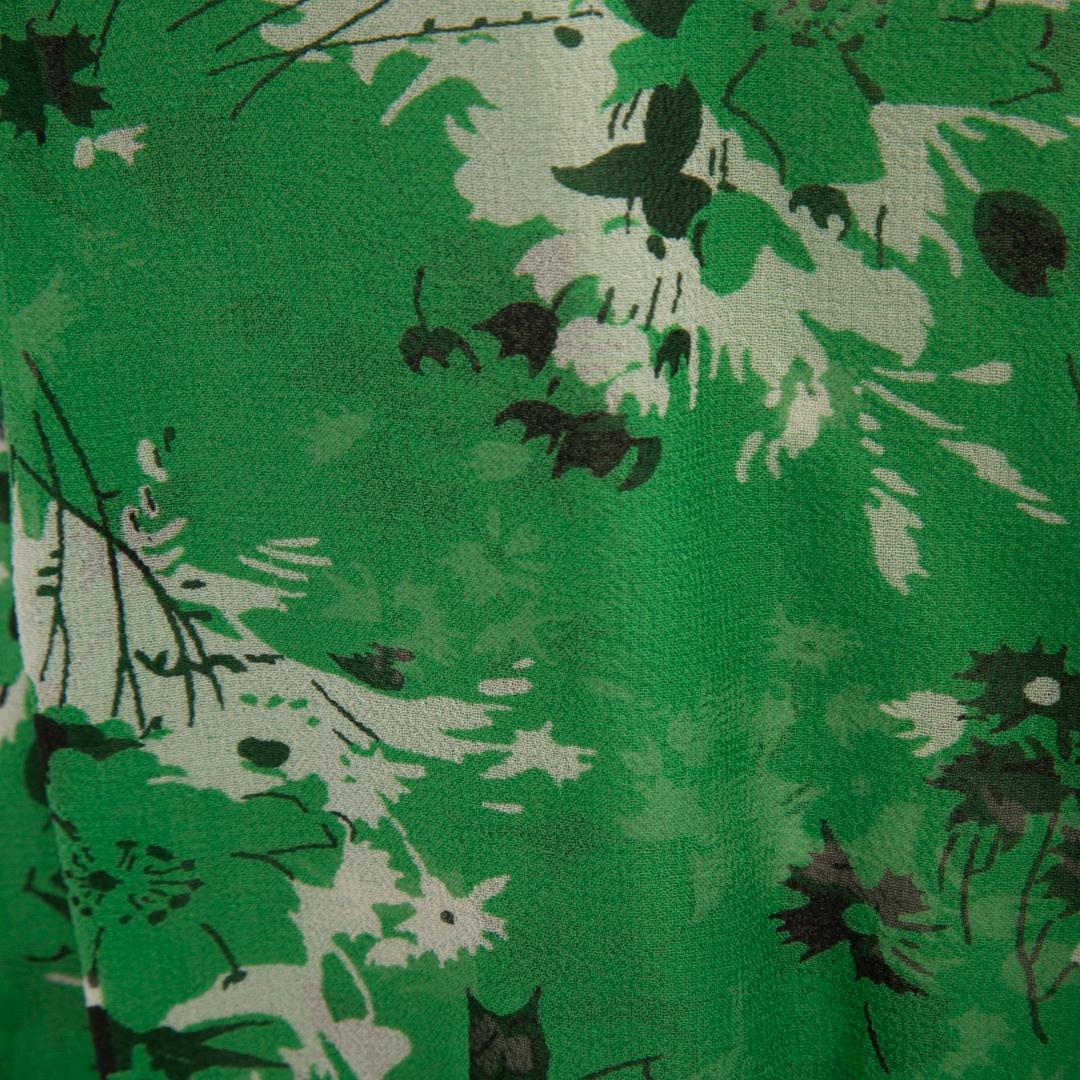 Women's Veronica Beard Green Silk Floral Long Sleeve Dress Size S For Sale