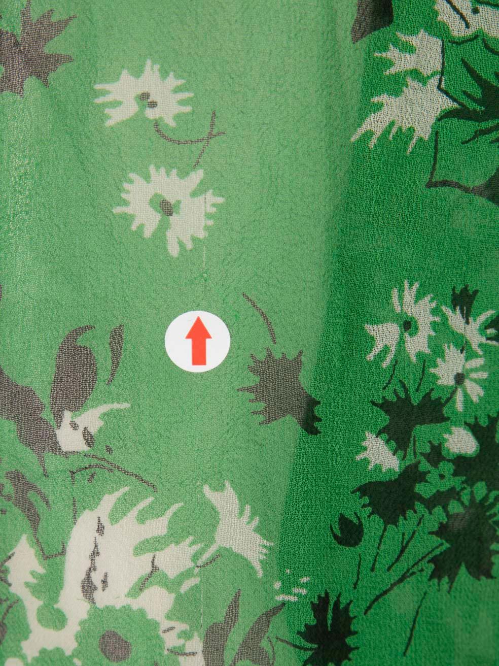 Veronica Beard Green Silk Floral Long Sleeve Dress Size S For Sale 1