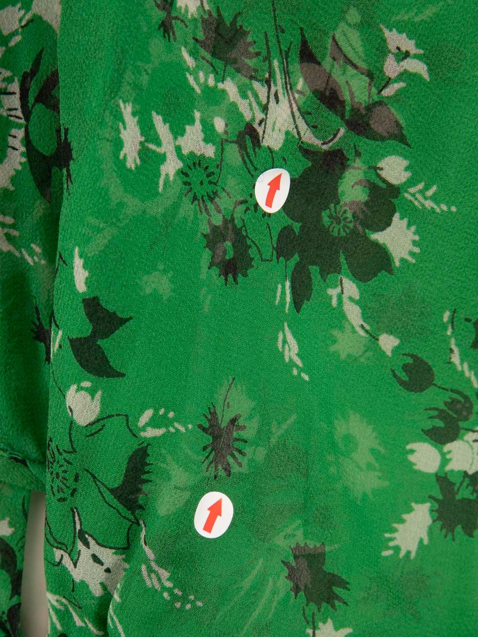 Veronica Beard Green Silk Floral Long Sleeve Dress Size S For Sale 2