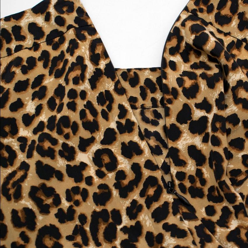Brown Veronica Beard Leopard Print Silk Crepe Handkerchief Skirt - Size US 4