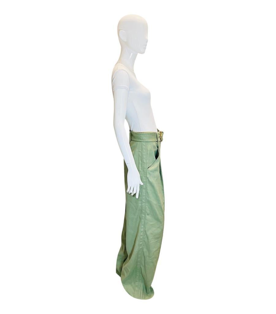 Veronica Beard Linen & Tencel Blend Palazzo Trousers In Excellent Condition For Sale In London, GB