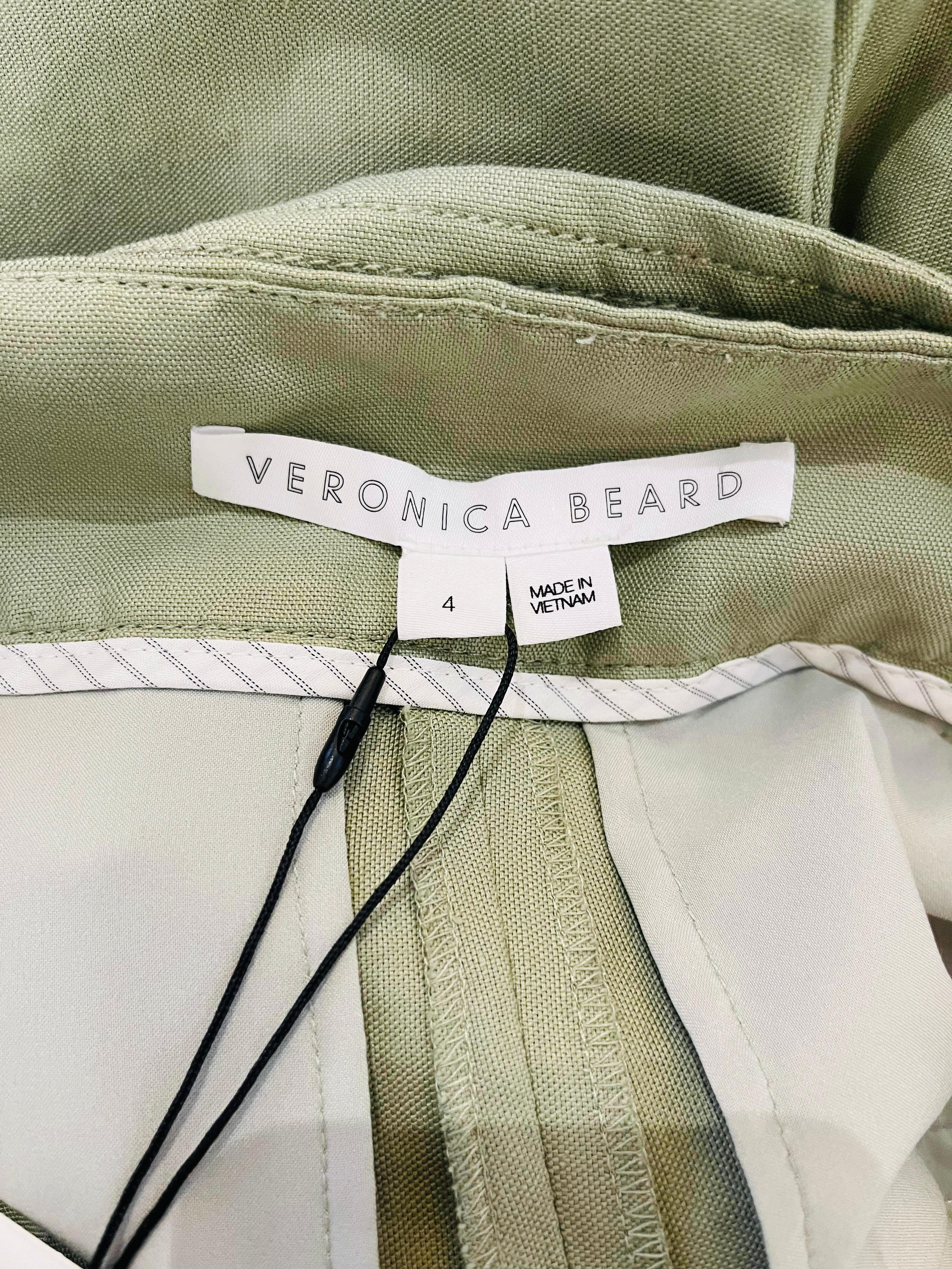 Veronica Beard Linen & Tencel Blend Palazzo Trousers 2