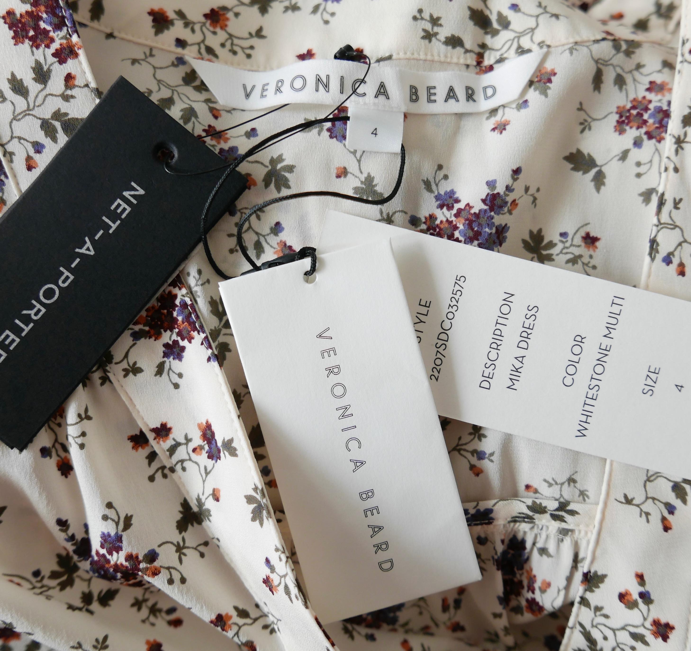 Veronica Beard Mika - Robe de thé en soie à fleurs en vente 1