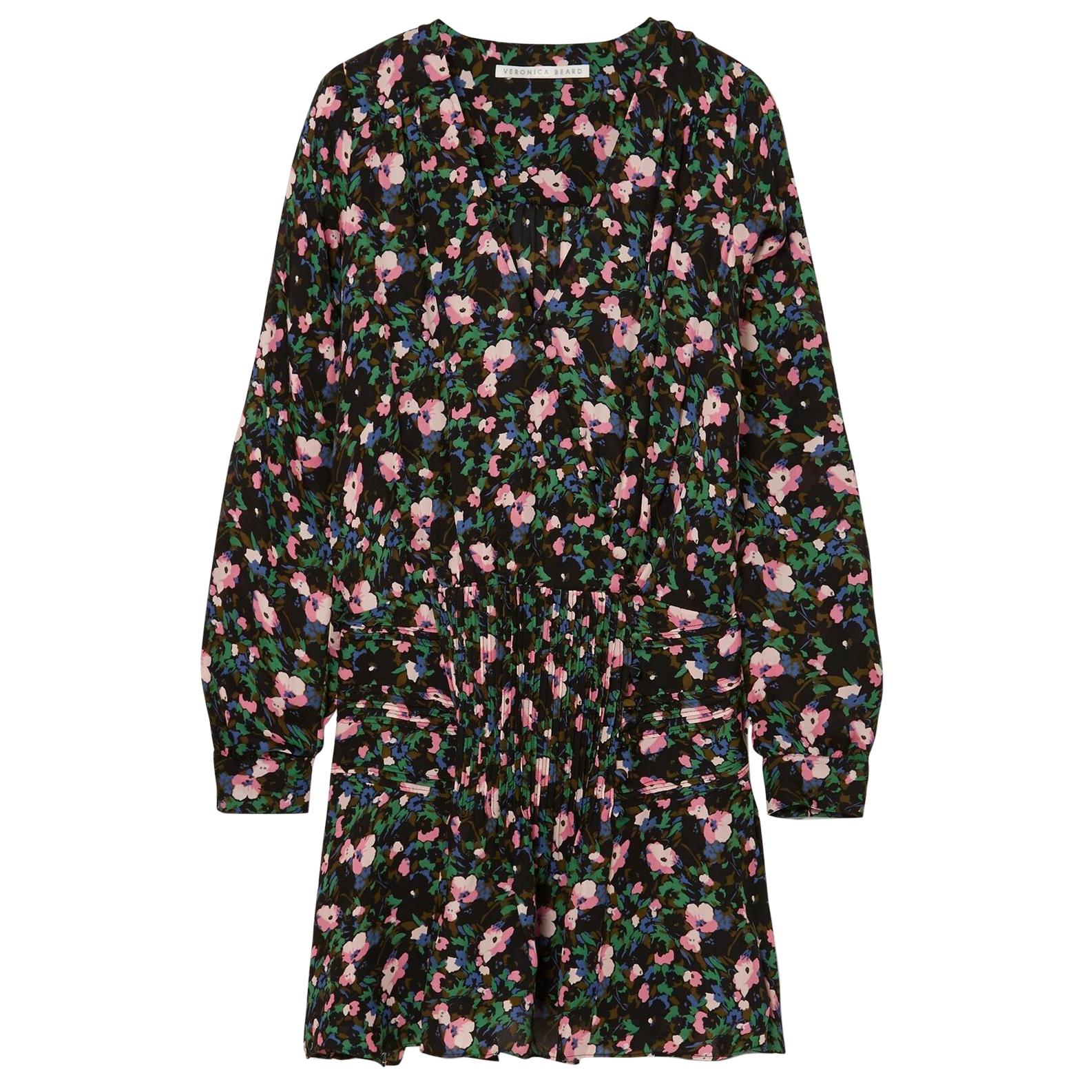 Veronica Beard Naomi Floral Print Silk Mini Dress