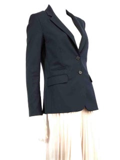 Veronica Beard Navy Wool Single Breasted Short Blazer Size M