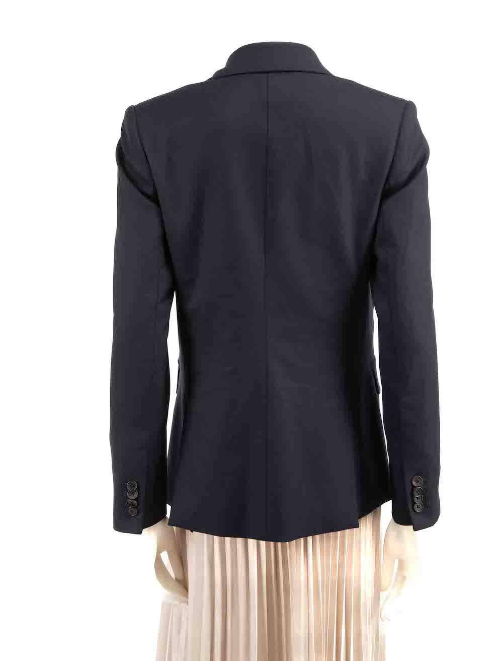 Veronica Beard Navy Wool Single Breasted Short Blazer Size M In Good Condition For Sale In London, GB