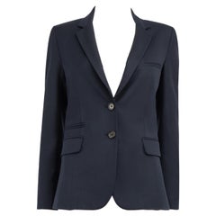 Veronica Beard Navy Wool Single Breasted Short Blazer Size M