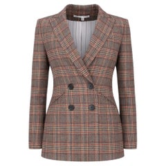 Veronica Beard Plaid Check Wool Blend Double-Breasted Jacket