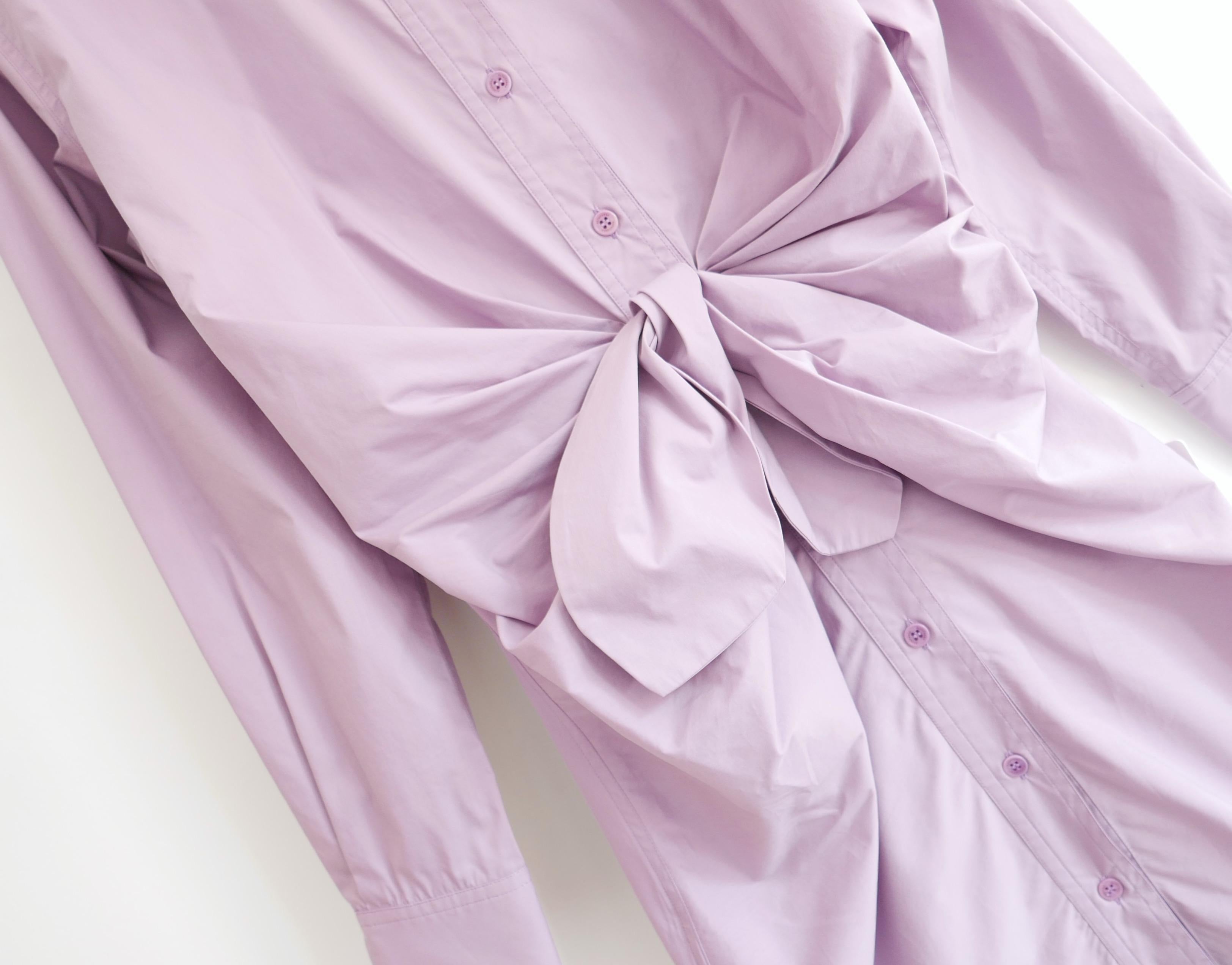 Purple Altuzarra Chloris tie-waist lilac cotton-poplin shirt dress For Sale