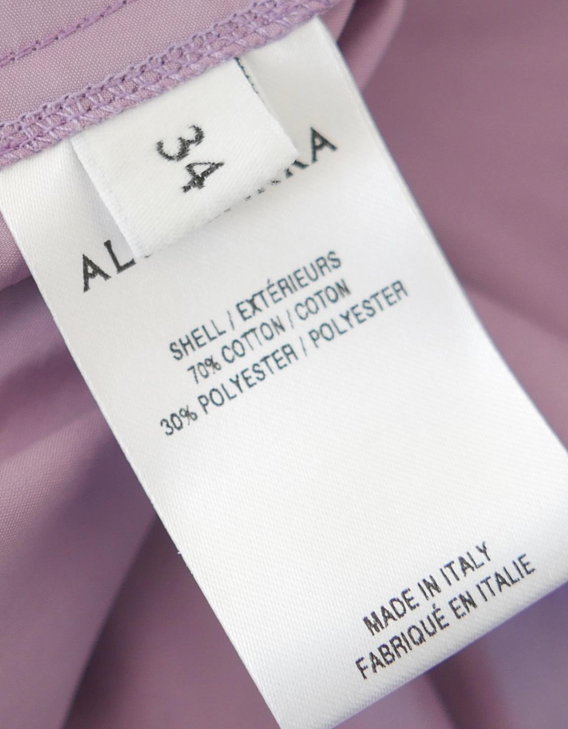 Altuzarra Chloris tie-waist lilac cotton-poplin shirt dress For Sale 3