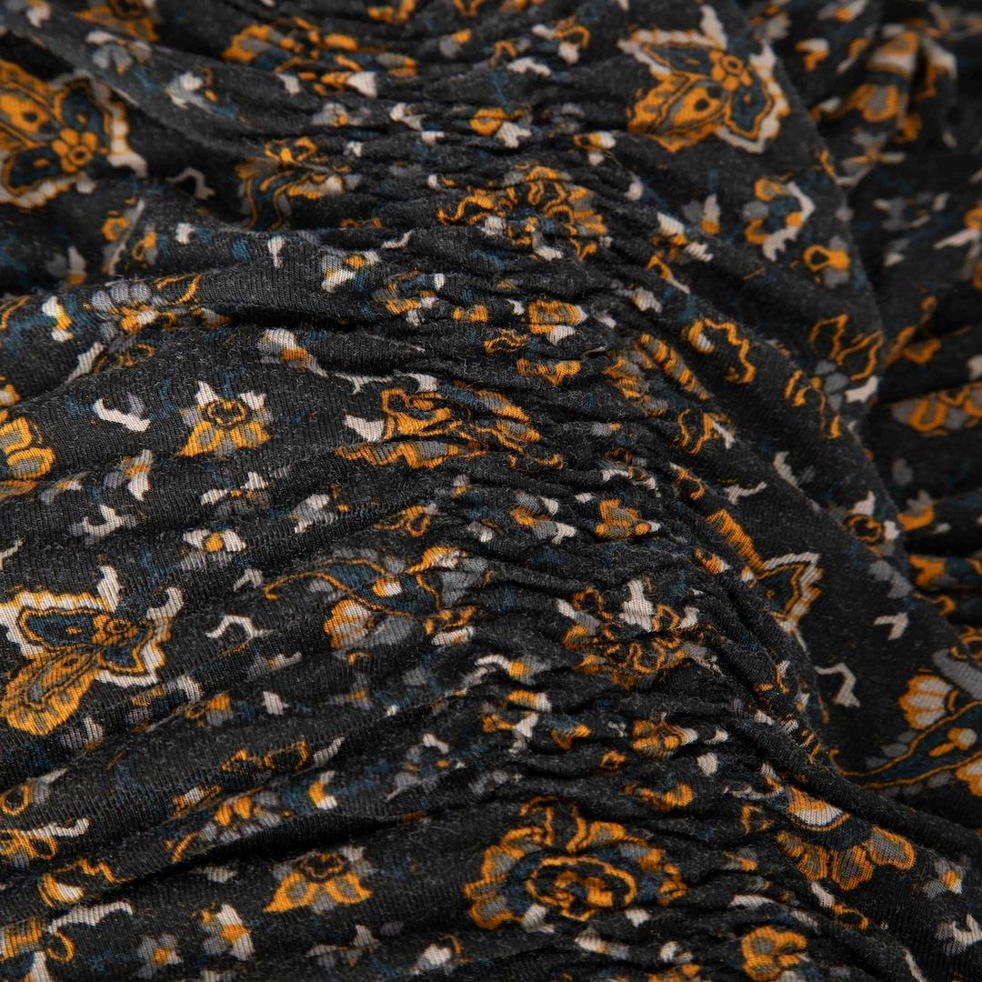Veronica Beard Gerüschtes Kleid mit Blumendruck Größe S (Schwarz) im Angebot