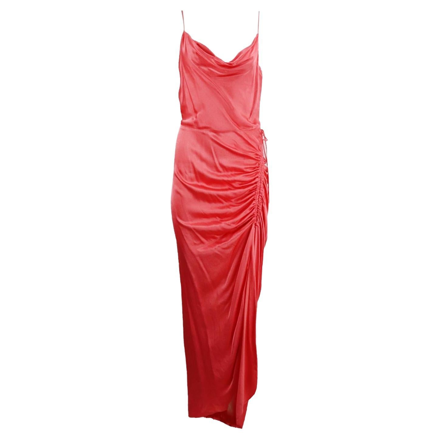 Veronica Beard Ruched Satin Maxi Dress Us 8 Uk 12