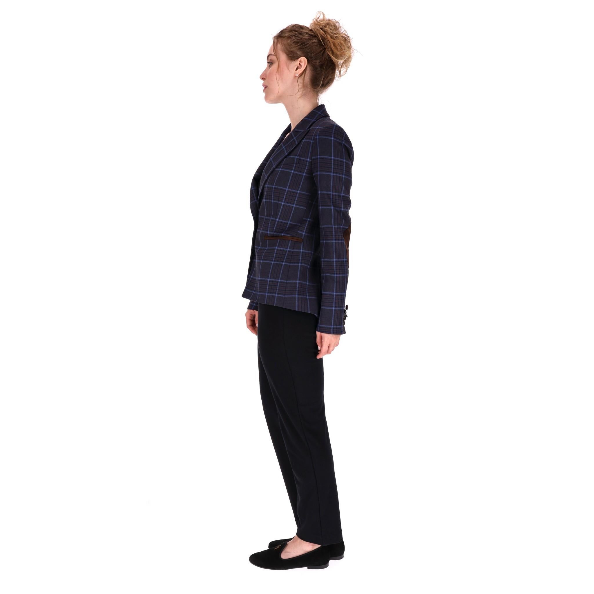 Black Veronica Beard Wool Blend Plain Check Jacket