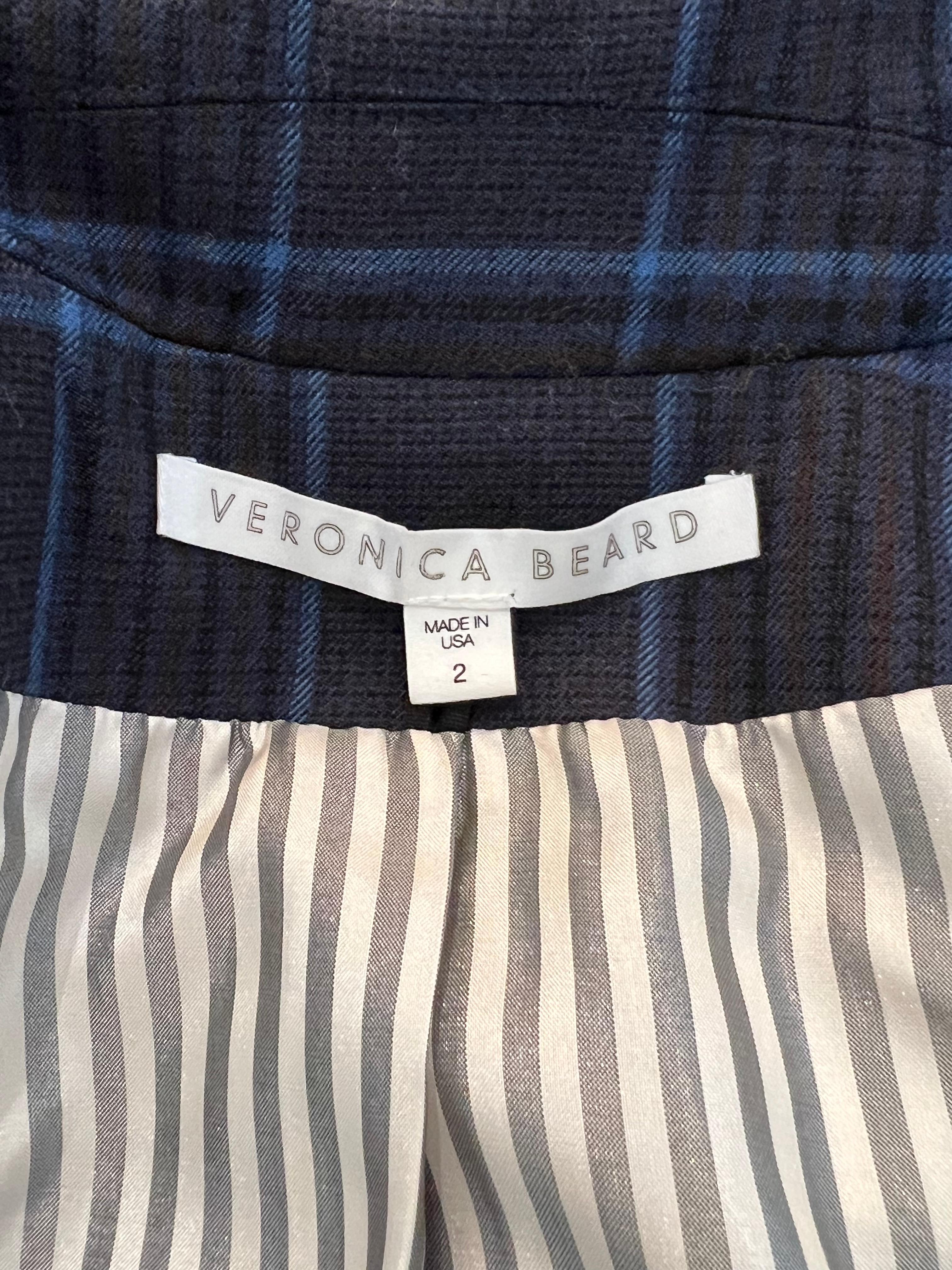 Women's Veronica Beard Wool Blend Plain Check Jacket